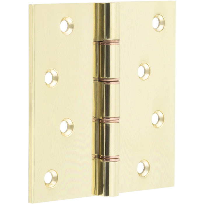 High-Quality Polished Brass Projection Hinge 102x102x3mm Doors Cabinets Door Hinges
