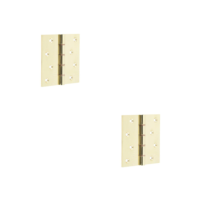 PACK High-Quality Polished Brass Projection Hinge 102x102x3mm Doors Cabinets Door Hinges (1)