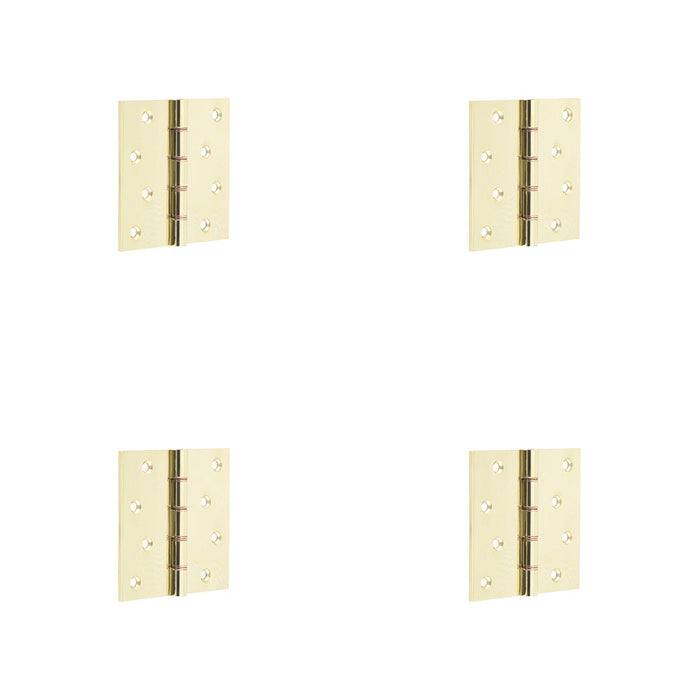 PACK High-Quality Polished Brass Projection Hinge 102x102x3mm Doors Cabinets Door Hinges