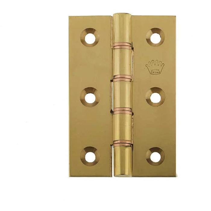 Premium Double Phosphor Bronze Washered Hinge 76x50x3mm Polished Brass Finish Door Hinges