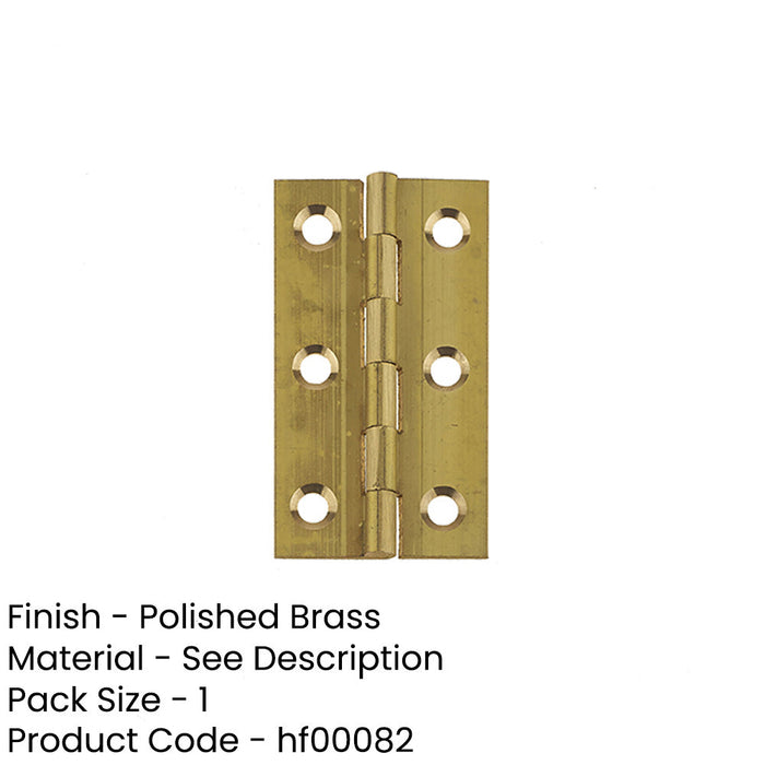 Premium Polished Brass Plain Butt Hinge 51x28x1.5mm Durable Door Hardware Door Hinges-1