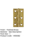 Premium Polished Brass Plain Butt Hinge 51x28x1.5mm Durable Door Hardware Door Hinges-1