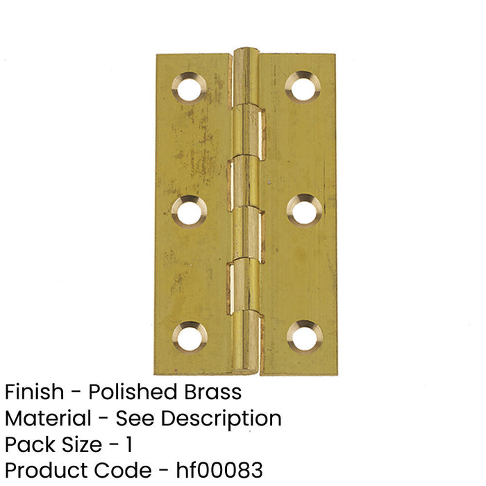 Premium Polished Brass Plain Butt Hinge 63x35x1.5mm Durable Door Hardware Door Hinges-1
