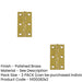 PACK Premium Polished Brass Plain Butt Hinge 63x35x1.5mm Durable Door Hardware Door Hinges (1)-1