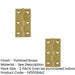 PACK Premium Polished Brass Plain Butt Hinge 76x42x1.5mm Durable Door Hardware Door Hinges (1)-1