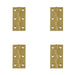 PACK Premium Polished Brass Plain Butt Hinge 76x42x1.5mm Durable Door Hardware Door Hinges