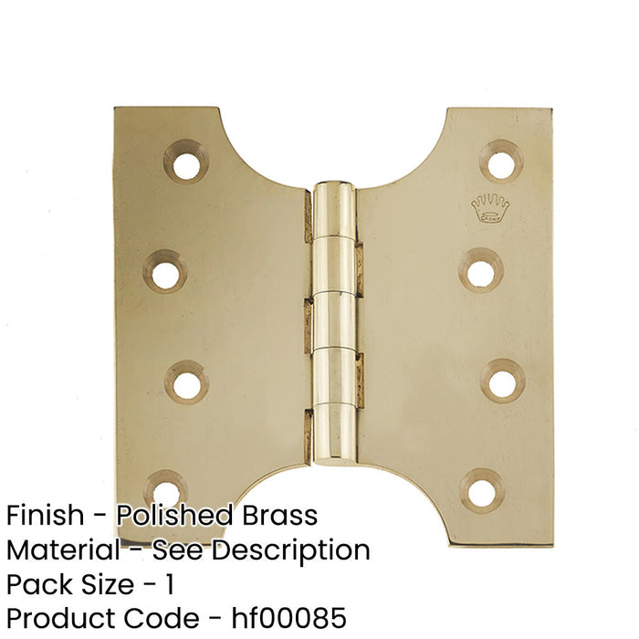 Durable Budget Parliament Hinge 102x100x4mm Polished Brass Door Hinges-1