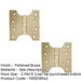 PACK Durable Budget Parliament Hinge 102x100x4mm Polished Brass Door Hinges (1)-1