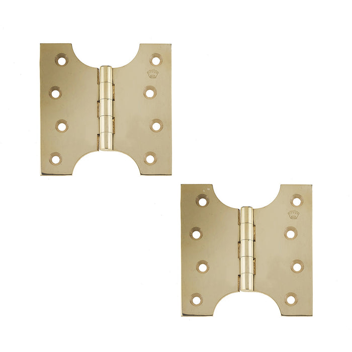 PACK Durable Budget Parliament Hinge 102x100x4mm Polished Brass Door Hinges (1)