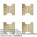 PACK Durable Budget Parliament Hinge 102x100x4mm Polished Brass Door Hinges-1