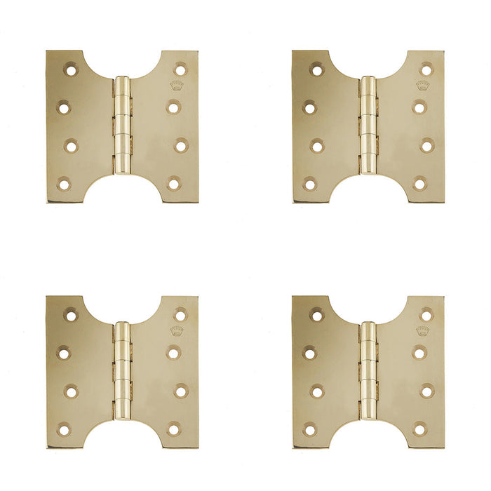 PACK Durable Budget Parliament Hinge 102x100x4mm Polished Brass Door Hinges