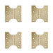 PACK Durable Budget Parliament Hinge 102x100x4mm Polished Brass Door Hinges