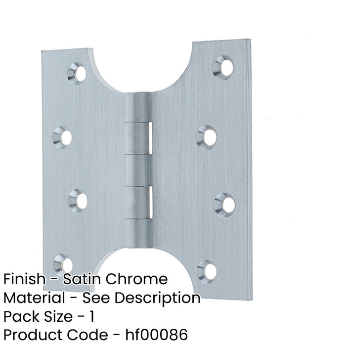 Durable Budget Parliament Hinge 102x100x4mm Satin Chrome Door Hinges-1