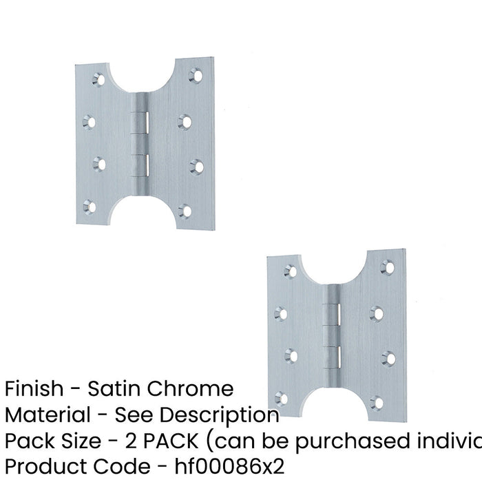 PACK Durable Budget Parliament Hinge 102x100x4mm Satin Chrome Door Hinges (1)-1