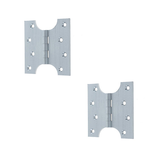 PACK Durable Budget Parliament Hinge 102x100x4mm Satin Chrome Door Hinges (1)