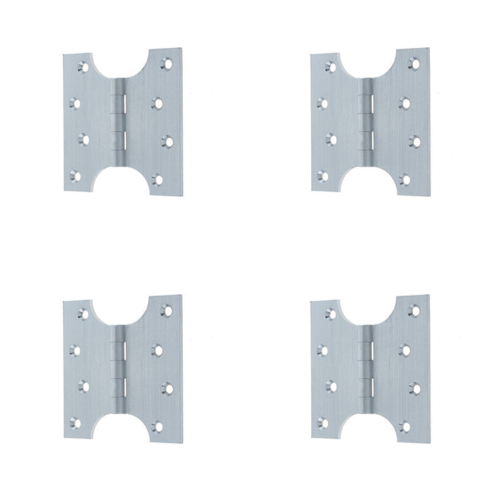 PACK Durable Budget Parliament Hinge 102x100x4mm Satin Chrome Door Hinges