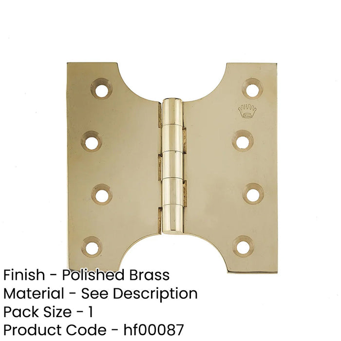 Durable Budget Parliament Hinge 102x124x4mm Polished Brass Door Hinges-1