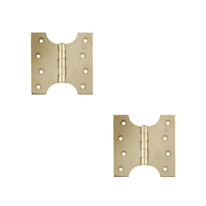 PACK Durable Budget Parliament Hinge 102x124x4mm Polished Brass Door Hinges (1)