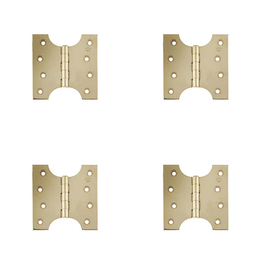 PACK Durable Budget Parliament Hinge 102x124x4mm Polished Brass Door Hinges
