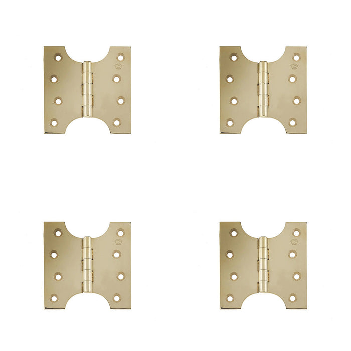 PACK Durable Budget Parliament Hinge 102x124x4mm Polished Brass Door Hinges