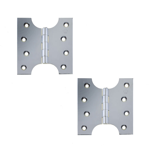 PACK Durable Budget Parliament Hinge 102x124x4mm Polished Chrome Door Hinges (1)