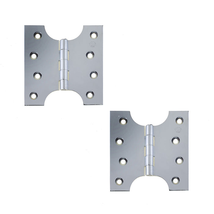 PACK Durable Budget Parliament Hinge 102x124x4mm Polished Chrome Door Hinges (1)