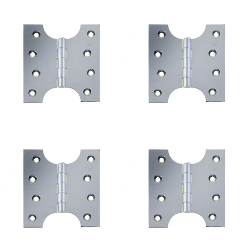 PACK Durable Budget Parliament Hinge 102x124x4mm Polished Chrome Door Hinges
