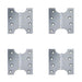 PACK Durable Budget Parliament Hinge 102x124x4mm Polished Chrome Door Hinges
