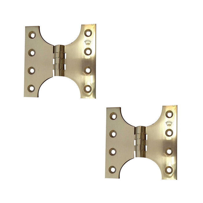PACK Durable Budget Parliament Hinge 102x151x5mm Polished Brass Door Hinges (1)