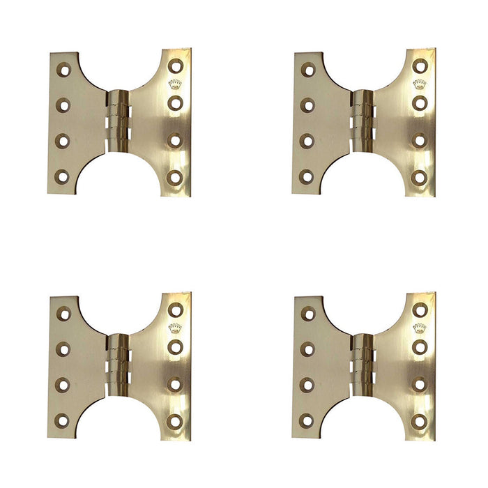 PACK Durable Budget Parliament Hinge 102x151x5mm Polished Brass Door Hinges