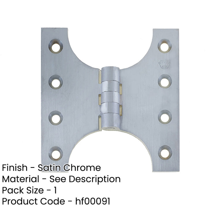 Durable Budget Parliament Hinge 102x151x5mm Satin Chrome Door Hinges-1