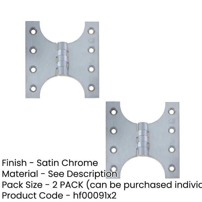 PACK Durable Budget Parliament Hinge 102x151x5mm Satin Chrome Door Hinges (1)-1