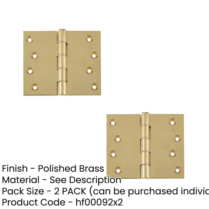 PACK High-Quality Polished Brass Projection Hinge 102x125x3.5mm Door Hinges (1)-1