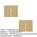 PACK High-Quality Polished Brass Projection Hinge 102x125x3.5mm Door Hinges (1)-1