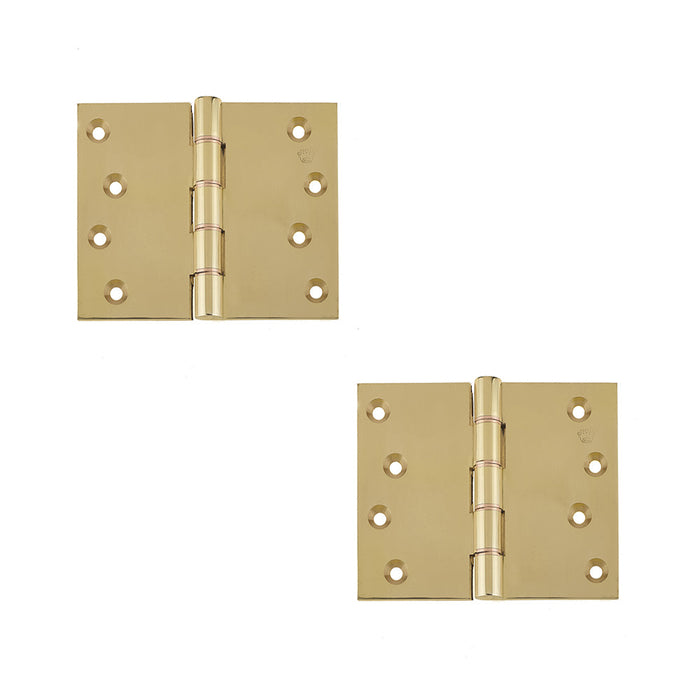 PACK High-Quality Polished Brass Projection Hinge 102x125x3.5mm Door Hinges (1)