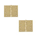 PACK High-Quality Polished Brass Projection Hinge 102x125x3.5mm Door Hinges (1)