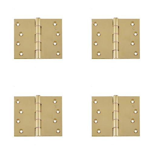 PACK High-Quality Polished Brass Projection Hinge 102x125x3.5mm Door Hinges