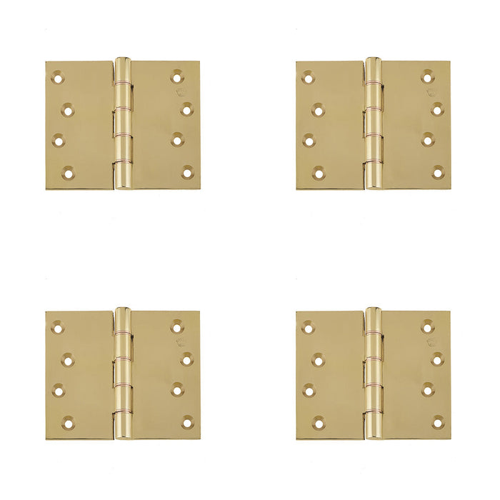 PACK High-Quality Polished Brass Projection Hinge 102x125x3.5mm Door Hinges