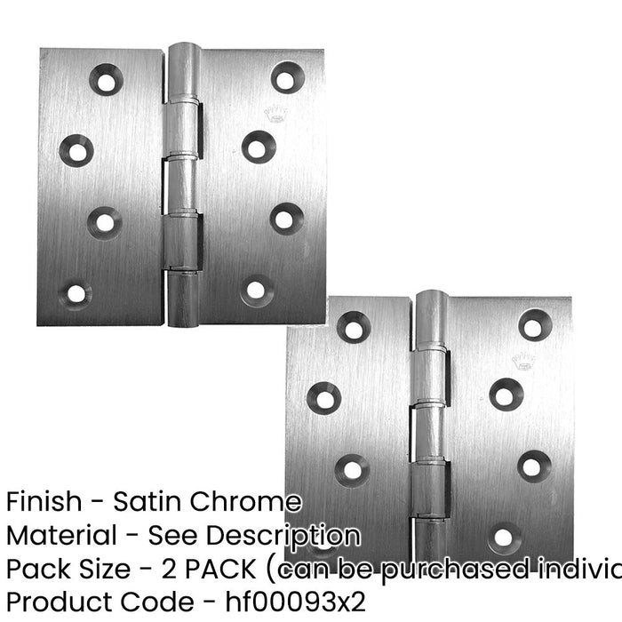 PACK High-Quality Satin Chrome Projection Hinge 102x125x3.5mm Durable Installation Door Hinges (1)-1