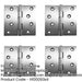 PACK High-Quality Satin Chrome Projection Hinge 102x125x3.5mm Durable Installation Door Hinges-1