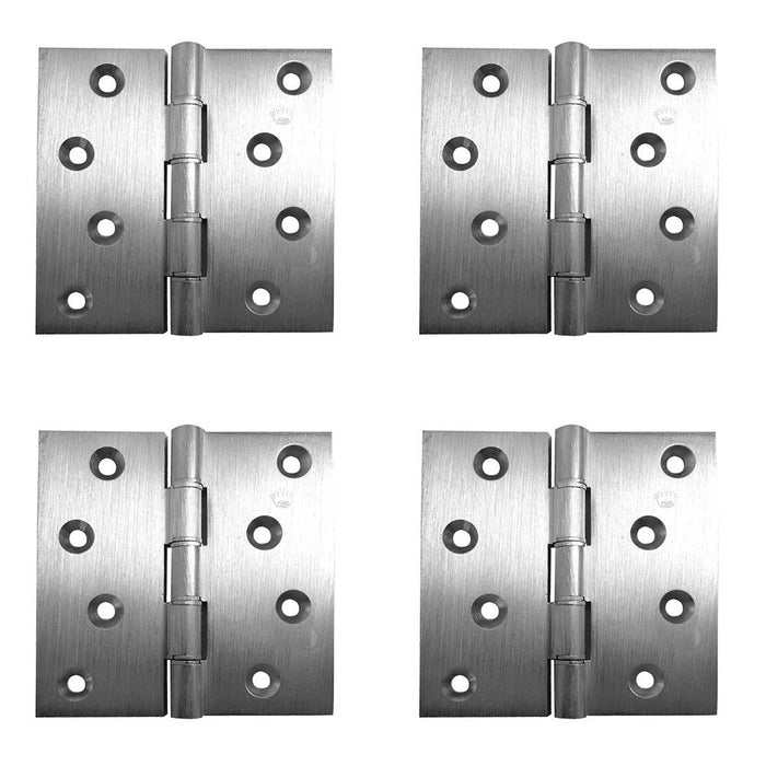 PACK High-Quality Satin Chrome Projection Hinge 102x125x3.5mm Durable Installation Door Hinges
