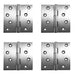 PACK High-Quality Satin Chrome Projection Hinge 102x125x3.5mm Durable Installation Door Hinges