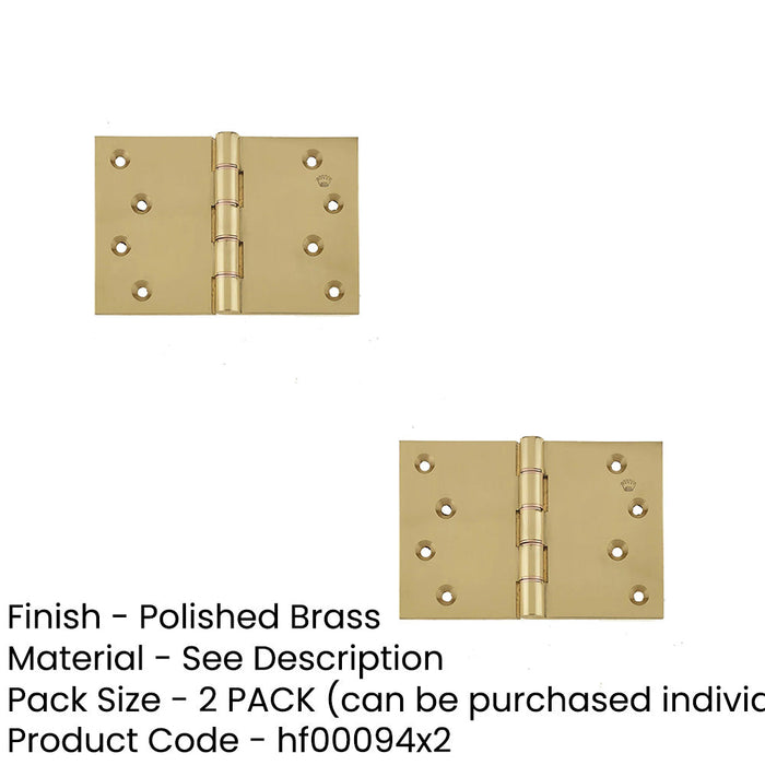 PACK Premium Projection Hinge 102x151x3.5mm Polished Brass Finish Door Hinges (1)-1