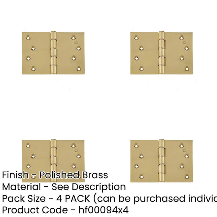 PACK Premium Projection Hinge 102x151x3.5mm Polished Brass Finish Door Hinges-1