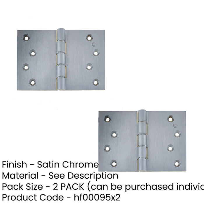 PACK High-Quality Satin Chrome Projection Hinge 102x151x3.5mm Smooth Operation Door Hinges (1)-1