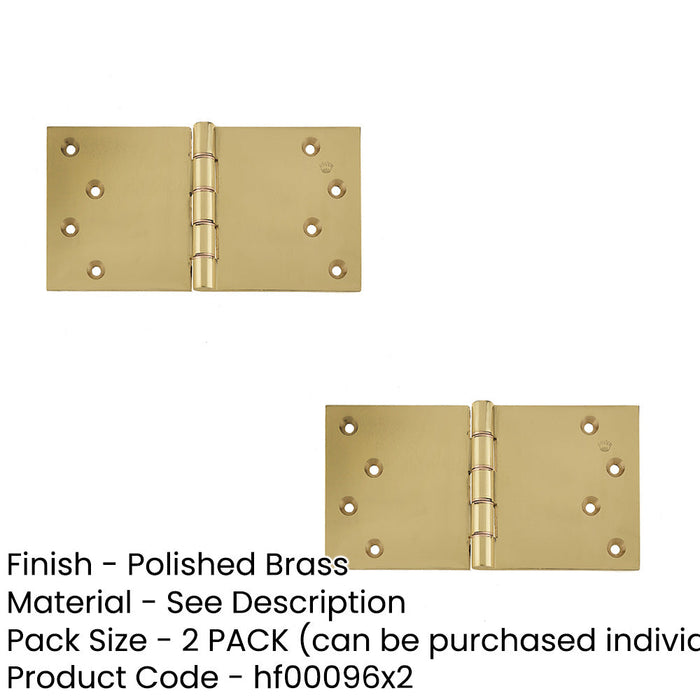 PACK High-Quality Projection Hinge Polished Brass 102x200x4.5mm Door Hinges (1)-1