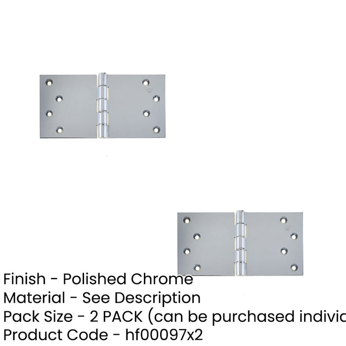 PACK High-Quality Polished Chrome Projection Hinge 102x200x4.5mm Seamless Functionality Door Hinges (1)-1