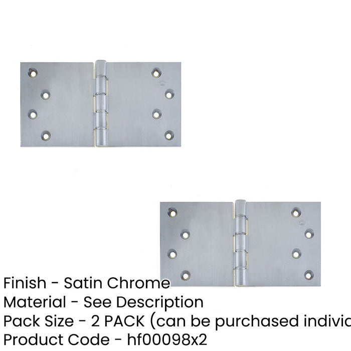PACK High-Quality Satin Chrome Projection Hinge 102x200x4.5mm Durable Door Functionality Door Hinges (1)-1