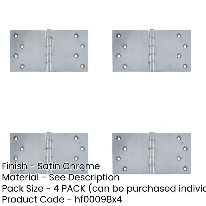 PACK High-Quality Satin Chrome Projection Hinge 102x200x4.5mm Durable Door Functionality Door Hinges-1