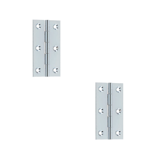 PACK Premium Polished Chrome Plain Butt Hinge 76x42x1.5mm Smooth Operation Door Hinges (1)